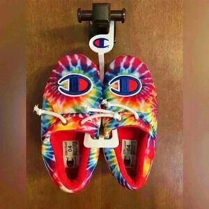 Champion Slippers Boys University Mixer Slip-On Multicolor Tie Dye 4 Youth Kids